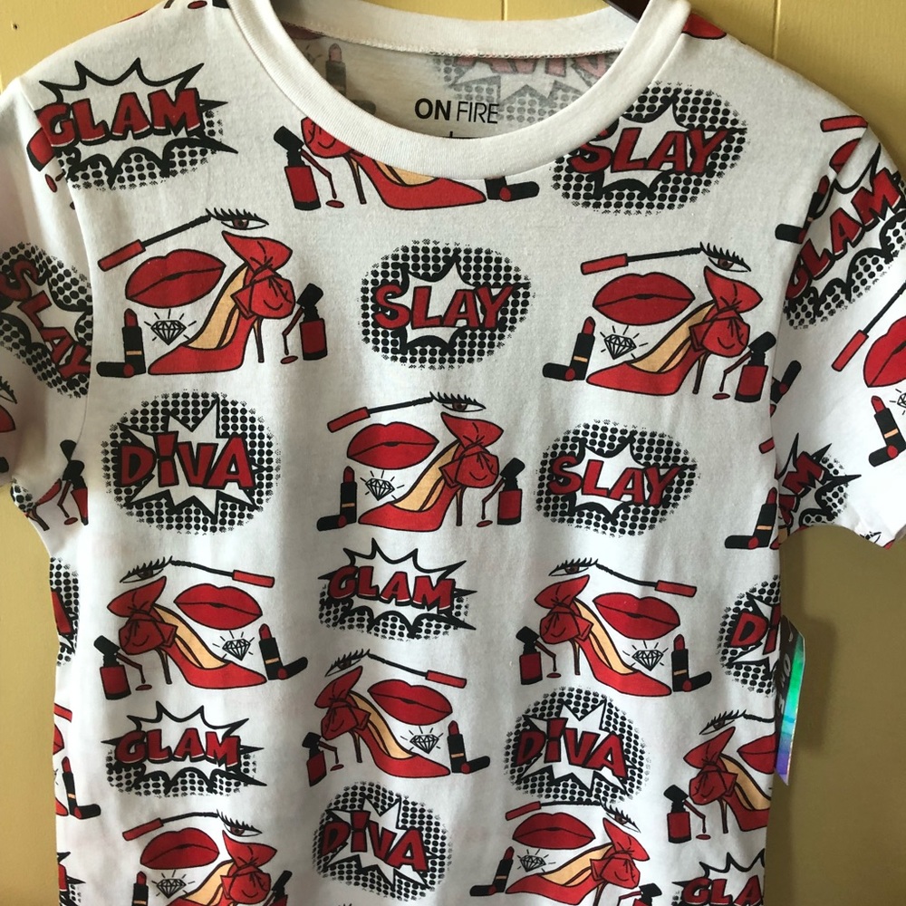 On fire t shirt